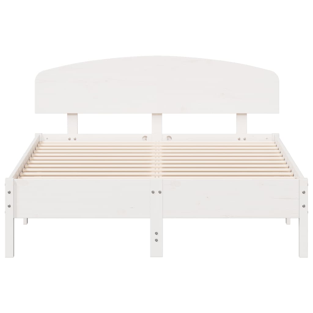 Cadre de lit sans matelas blanc 135x190 cm bois de pin massif