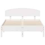 Cadre de lit sans matelas blanc 135x190 cm bois de pin massif