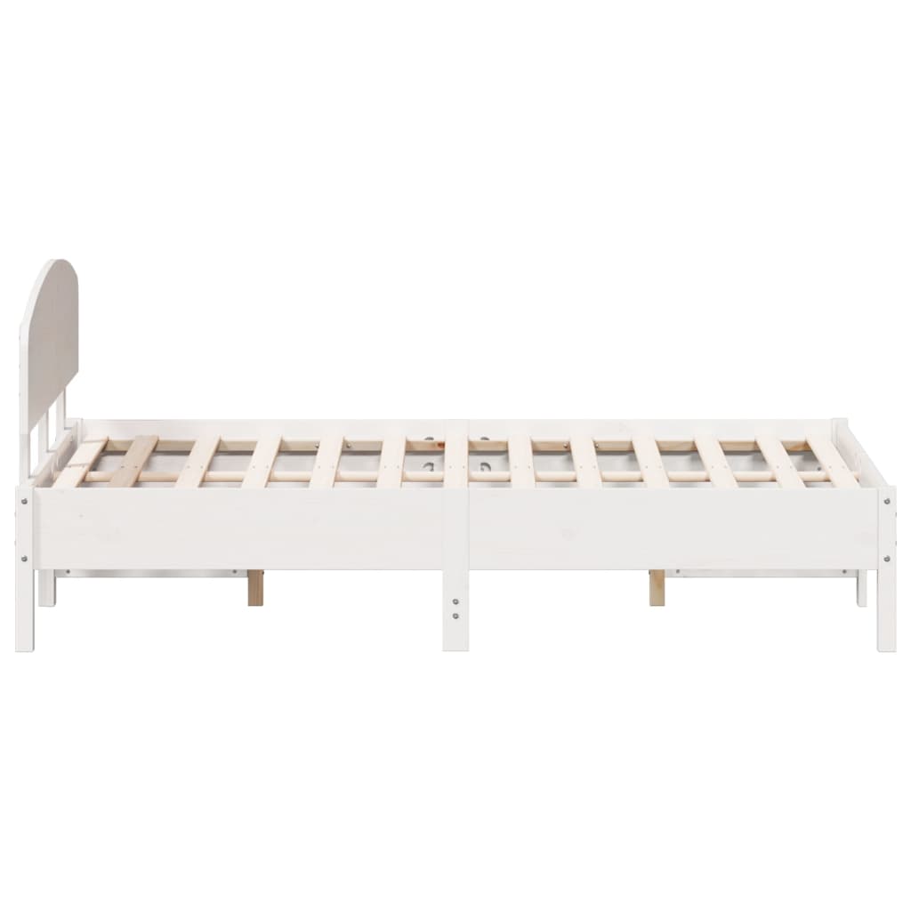 Cadre de lit sans matelas blanc 135x190 cm bois de pin massif