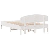 Cadre de lit sans matelas blanc 135x190 cm bois de pin massif