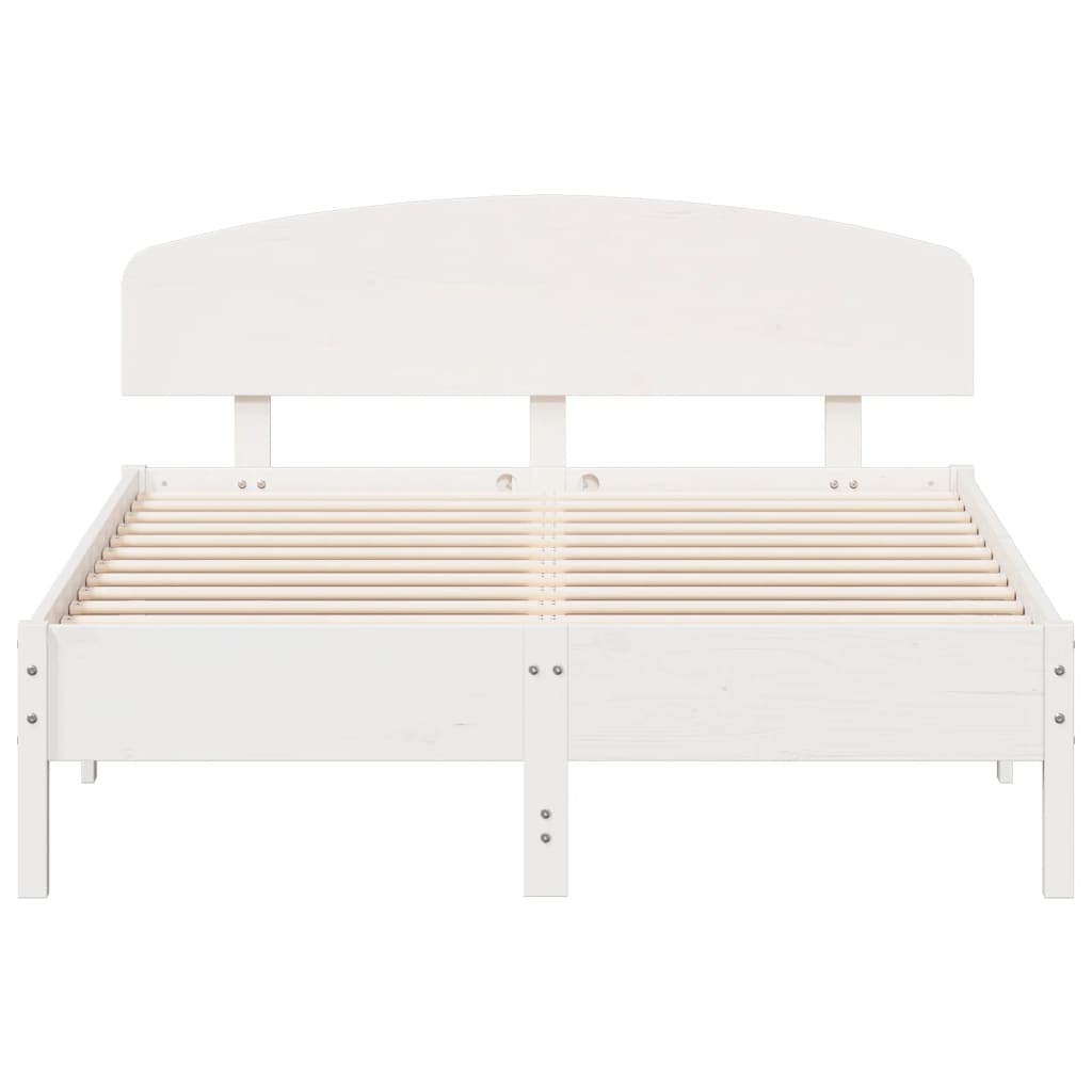 Cadre de lit sans matelas blanc 120x190 cm bois de pin massif