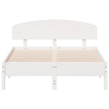 Cadre de lit sans matelas blanc 120x190 cm bois de pin massif