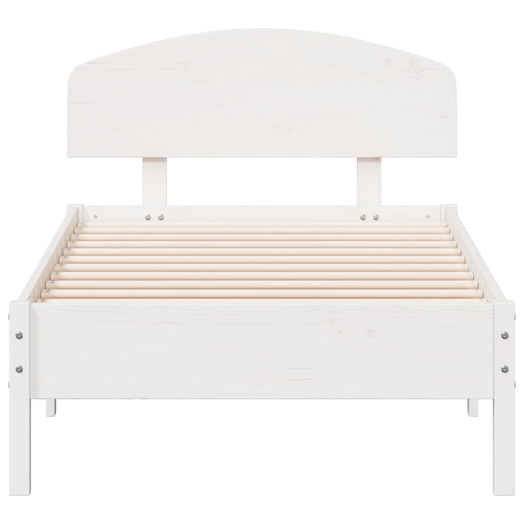 Cadre de lit sans matelas blanc 90x190 cm bois de pin massif