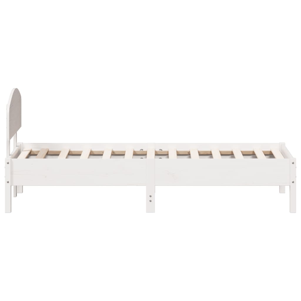 Cadre de lit sans matelas blanc 90x190 cm bois de pin massif