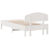 Cadre de lit sans matelas blanc 90x190 cm bois de pin massif