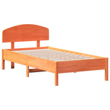 Cadre de lit sans matelas cire marron 90x190 cm bois pin massif