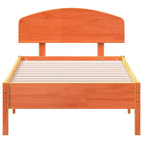 Cadre de lit sans matelas cire marron 90x190 cm bois pin massif