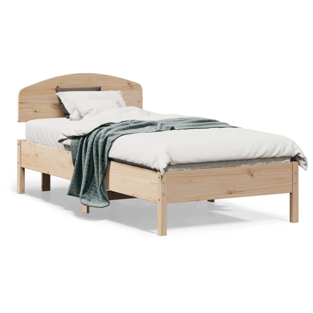 Cadre de lit sans matelas 75x190 cm bois de pin massif