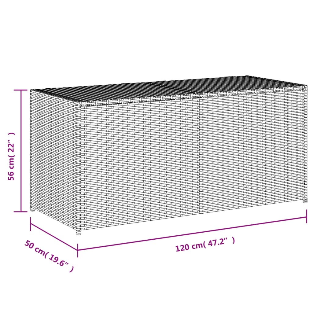 Boîte de rangement de jardin marron 283L résine tressée