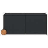 Garden storage box and wheels black 283L woven resin