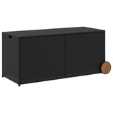 Garden storage box and wheels black 283L woven resin