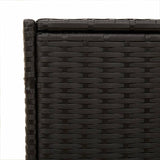 Garden storage box and wheels black 283L woven resin