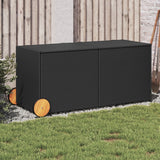 Garden storage box and wheels black 283L woven resin