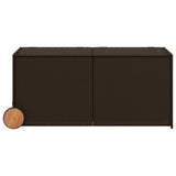 Boîte de rangement de jardin et roues marron 283L poly rotin