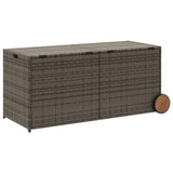 Boîte de rangement de jardin et roues gris 283L résine tressée