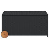 Garden storage box and wheels black 190L woven resin