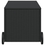 Garden storage box and wheels black 190L woven resin