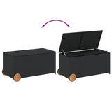 Garden storage box and wheels black 190L woven resin