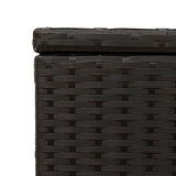 Garden storage box and wheels black 190L woven resin