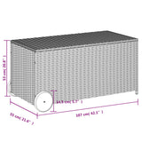 Boîte de rangement de jardin et roues marron 190L poly rotin