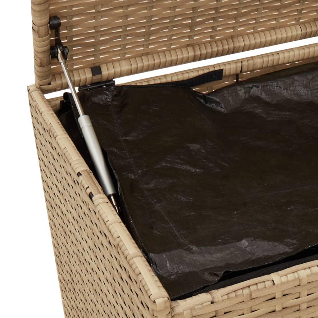 Boîte de rangement de jardin mélange beige 469L résine tressée