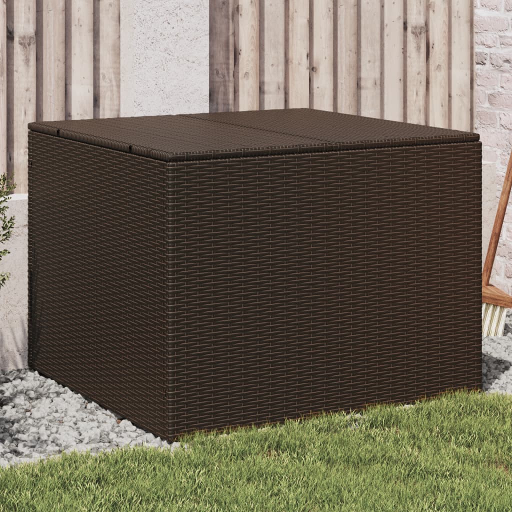 Brown garden storage box 291L woven resin