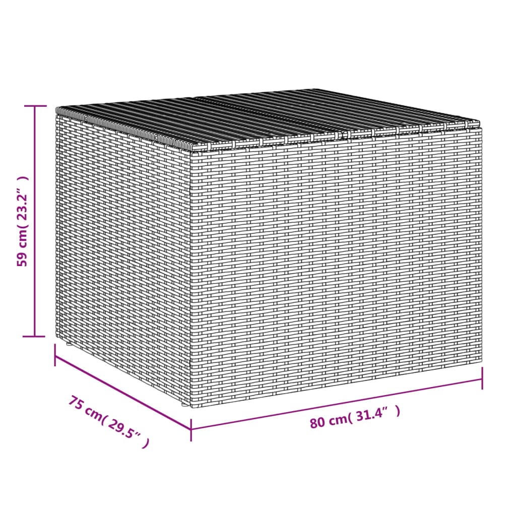 Grey garden storage box 291L woven resin