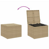 Garten-Aufbewahrungsbox, Beige-Mix, 291L, geflochtenes Harz