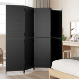 5-panel black resin wicker partition wall