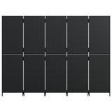 5-panel black resin wicker partition wall