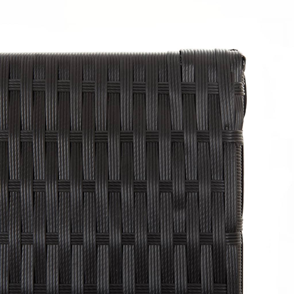 5-panel black resin wicker partition wall