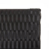 5-panel black resin wicker partition wall