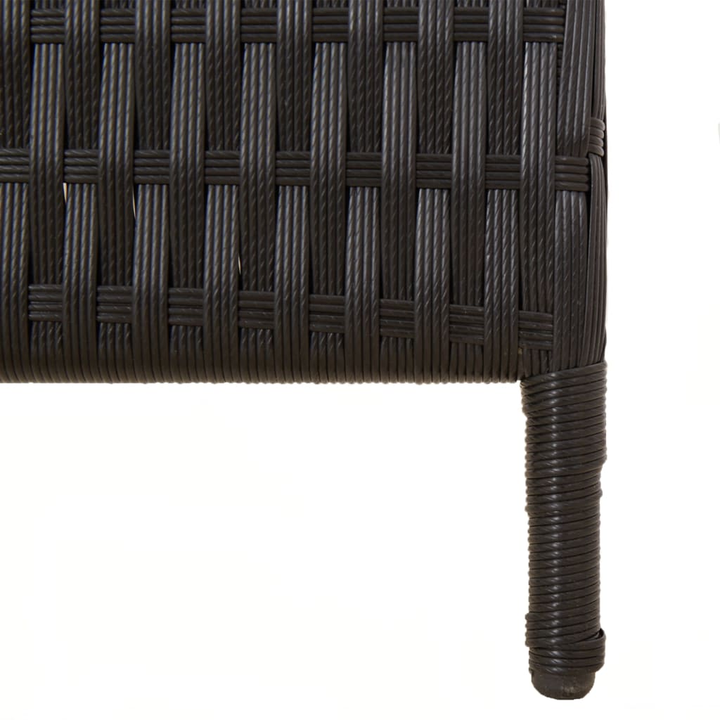 5-panel black resin wicker partition wall