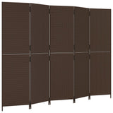 5-panel brown resin wicker partition wall