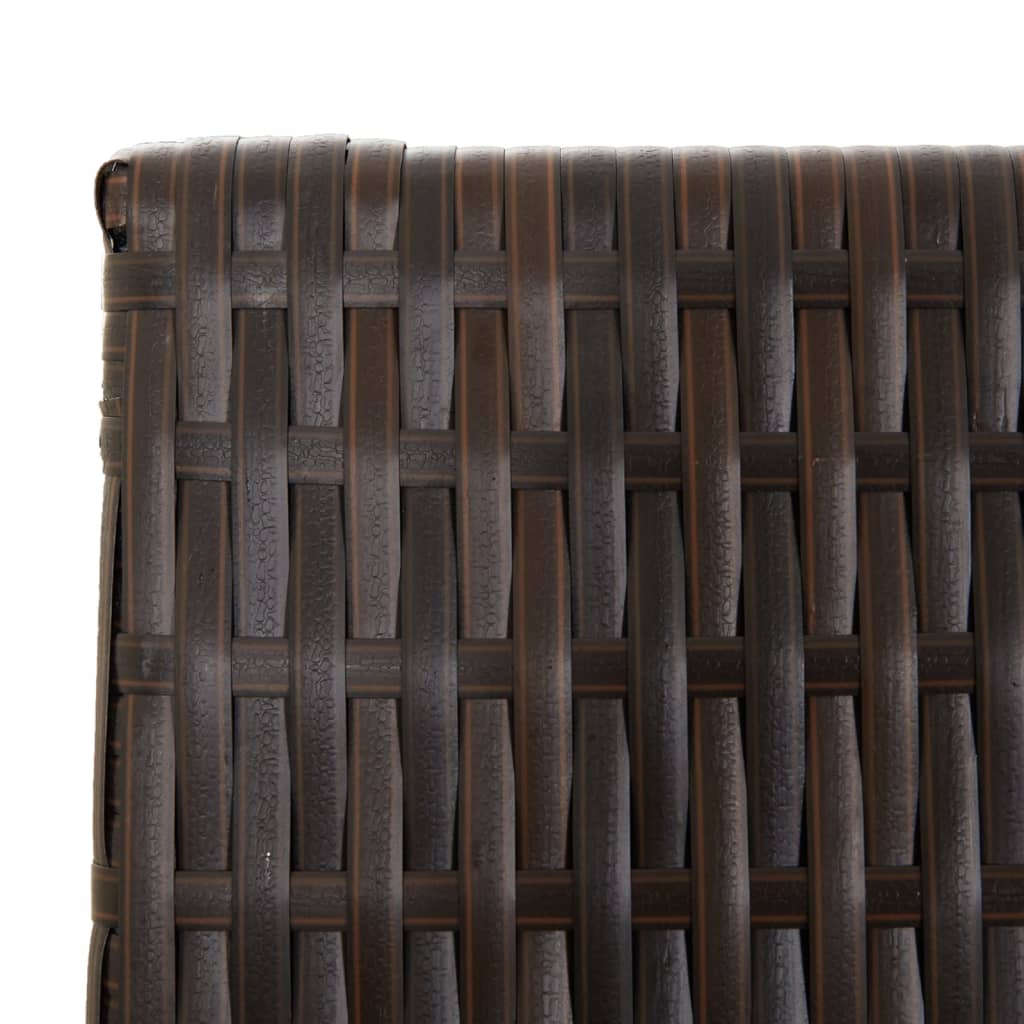 5-panel brown resin wicker partition wall