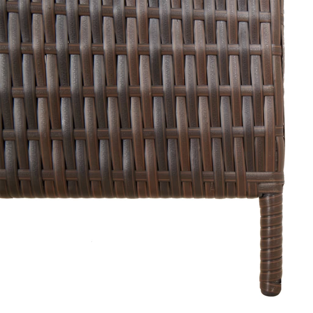 5-panel brown resin wicker partition wall