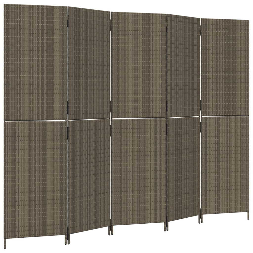 5-panel gray resin woven partition wall