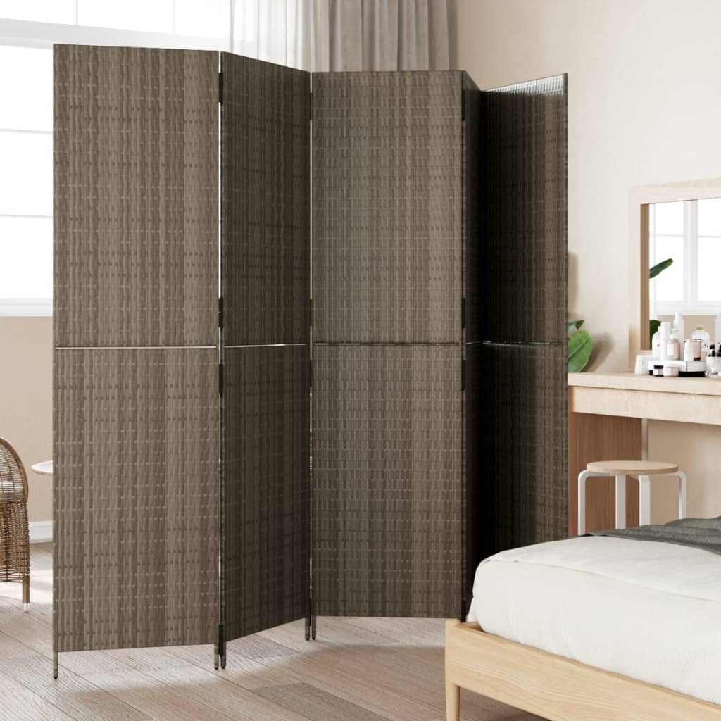 5-panel gray resin woven partition wall