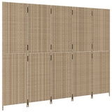 5-panel beige resin wicker partition wall