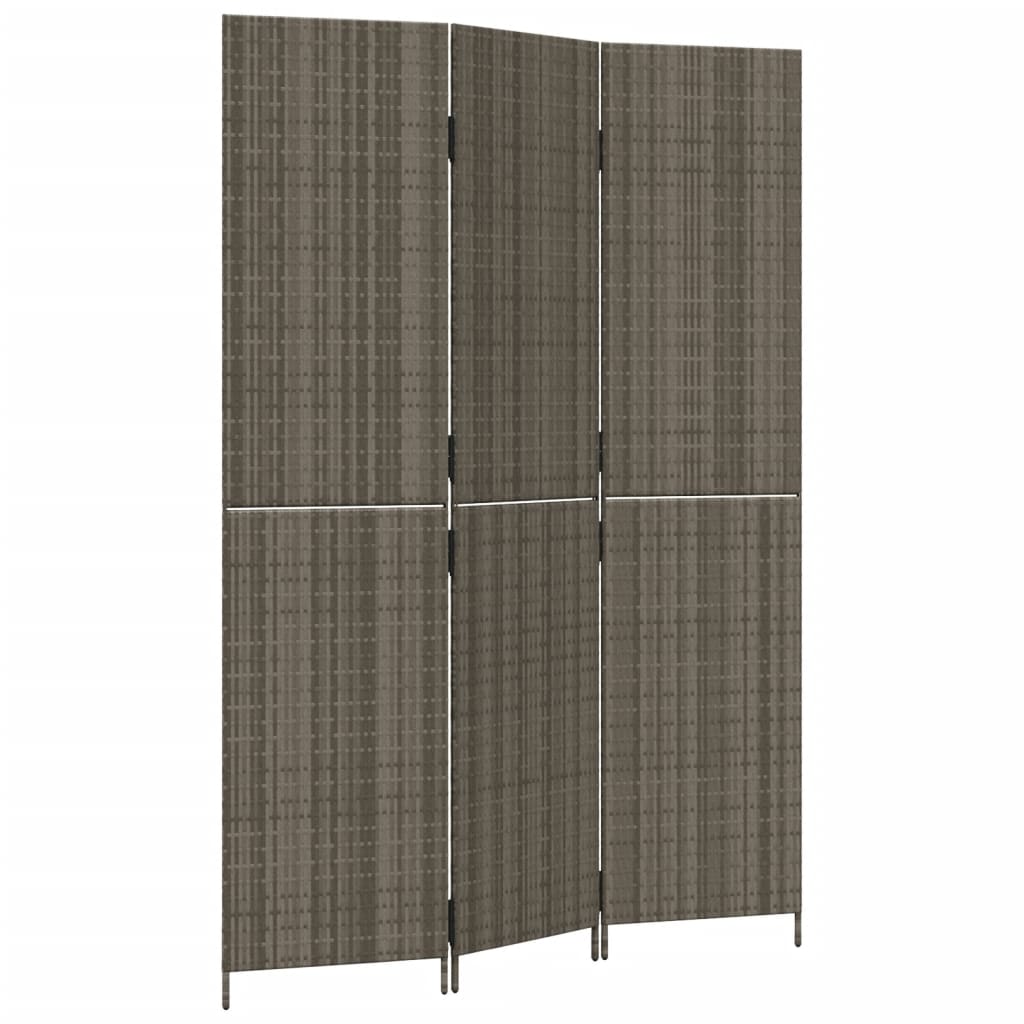 3-panel gray resin woven partition wall