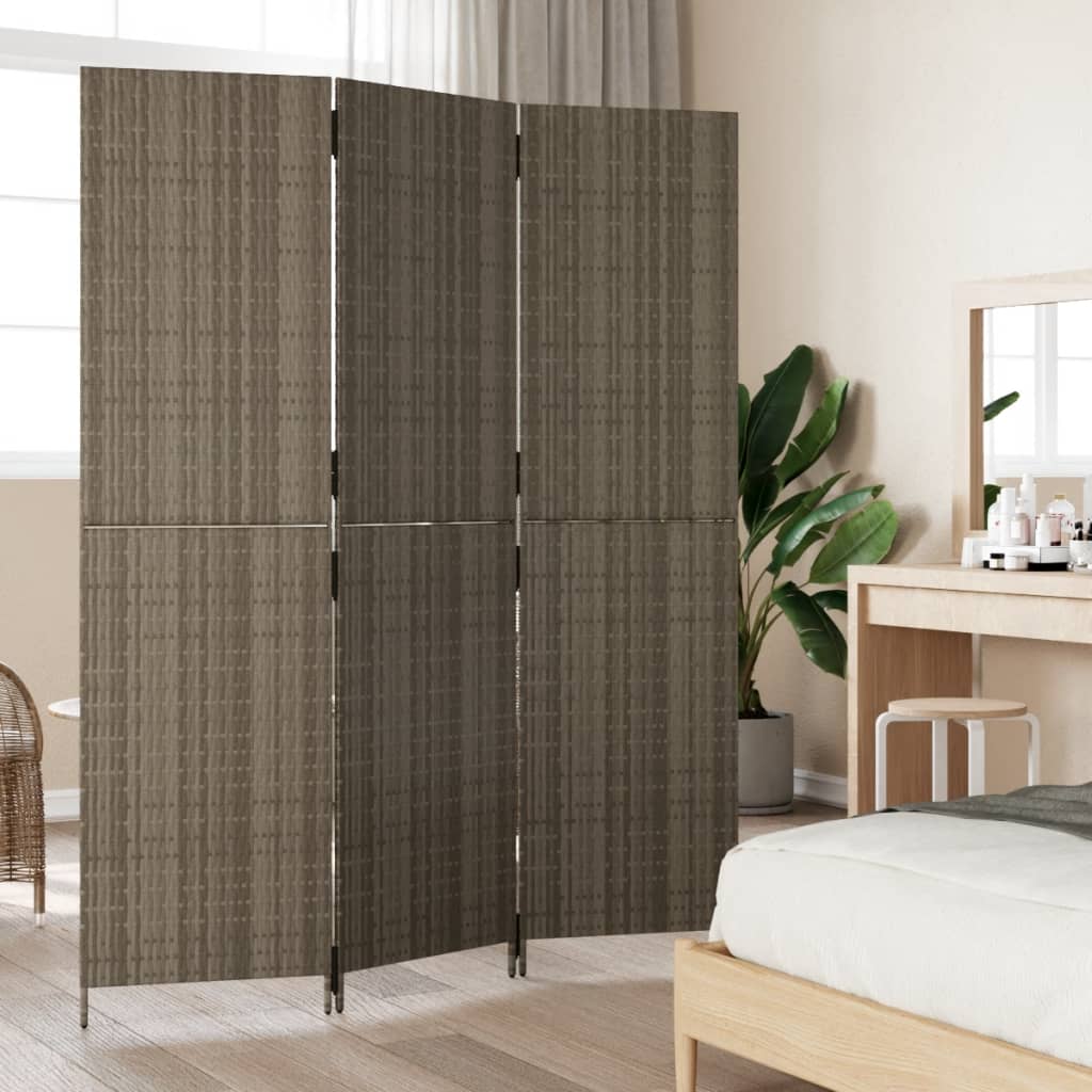 3-panel gray resin woven partition wall