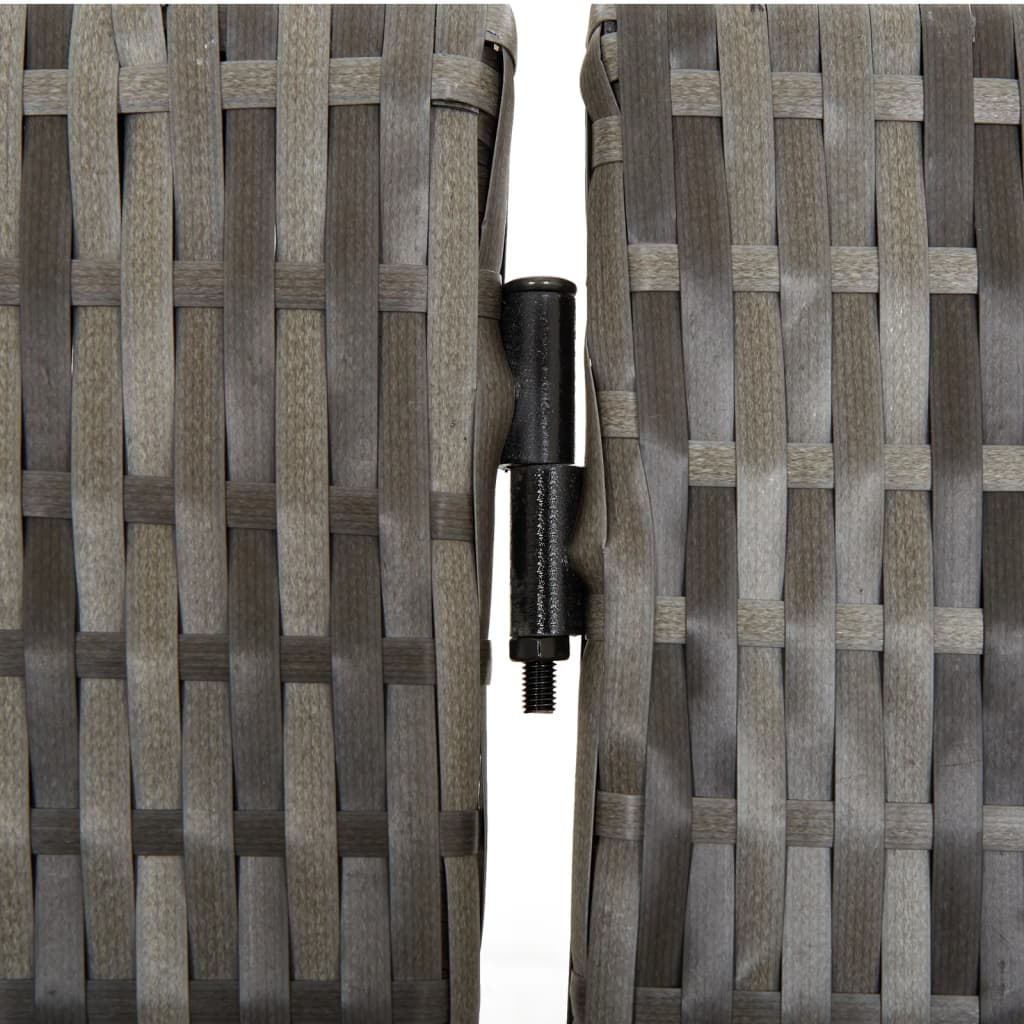 3-panel gray resin woven partition wall