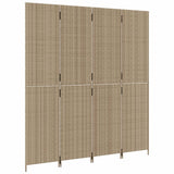 4-panel beige resin wicker partition wall