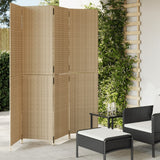 4-panel beige resin wicker partition wall