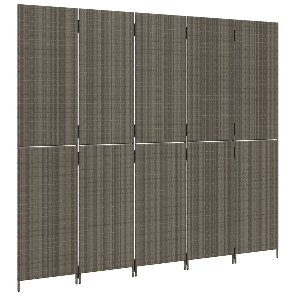 5-panel gray resin woven partition wall