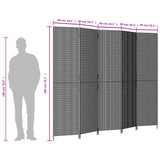 5-panel gray resin woven partition wall