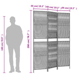 3-panel gray resin woven partition wall