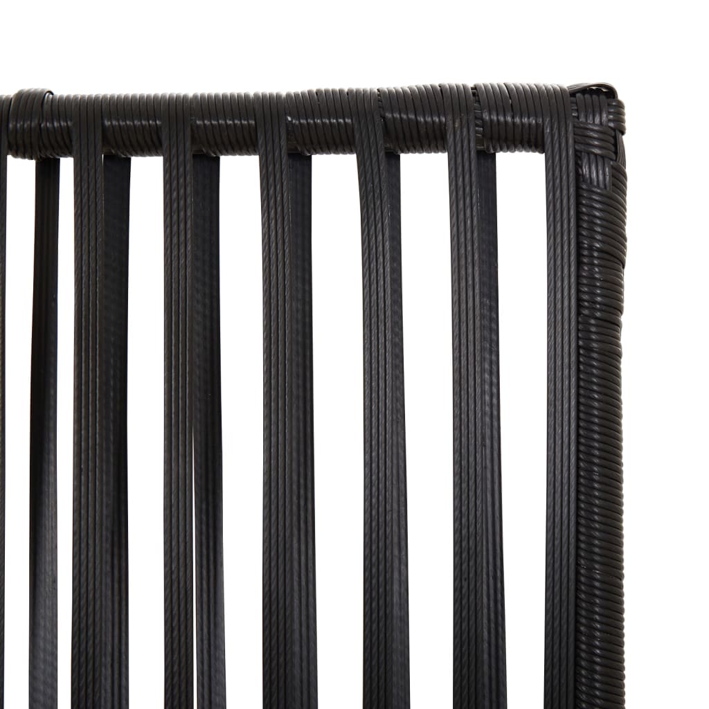 6-panel black resin wicker partition wall