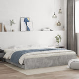 Bed frame with drawers without mattress concrete gray 200x200 cm