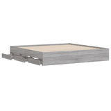 Cadre de lit avec tiroirs sans matelas sonoma gris 200x200 cm